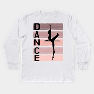 dance design in dusty rose shades Kids Long Sleeve T-Shirt